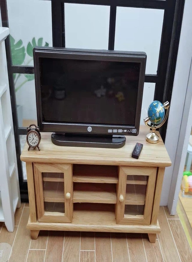 Lynkaye Dollhouse Decoration Accessories,1:12 Fireplace TV Miniature Furniture Room Wooden Vintage Fireplace Mini Furniture - Image 2